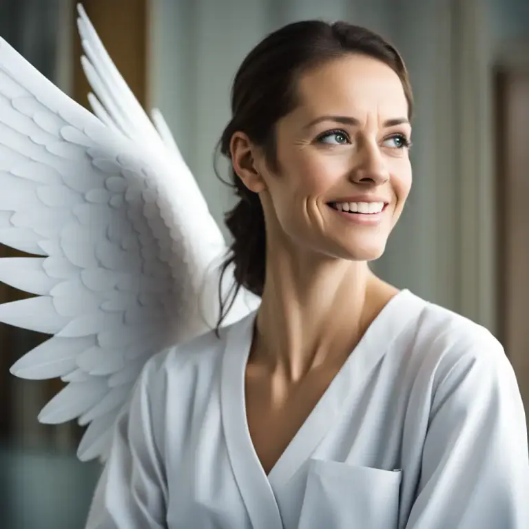 Visual representation of "saint" - An extremely kind and patient person