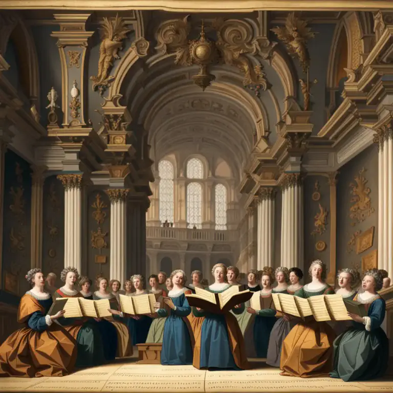 Visual representation of "baroque" - The Baroque period or the style of art, architecture and music which was popular in Europe from the early 17th to mid-18th century.