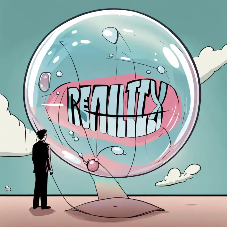 Visual representation of "burst somebody’s bubble" - To disrupt or ruin someone's illusion, belief or enjoyment