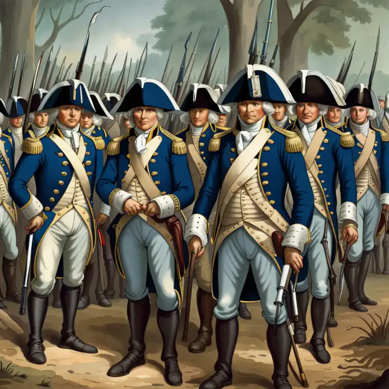 Visual representation of "continental" - Relating to the American colonies during the Revolution