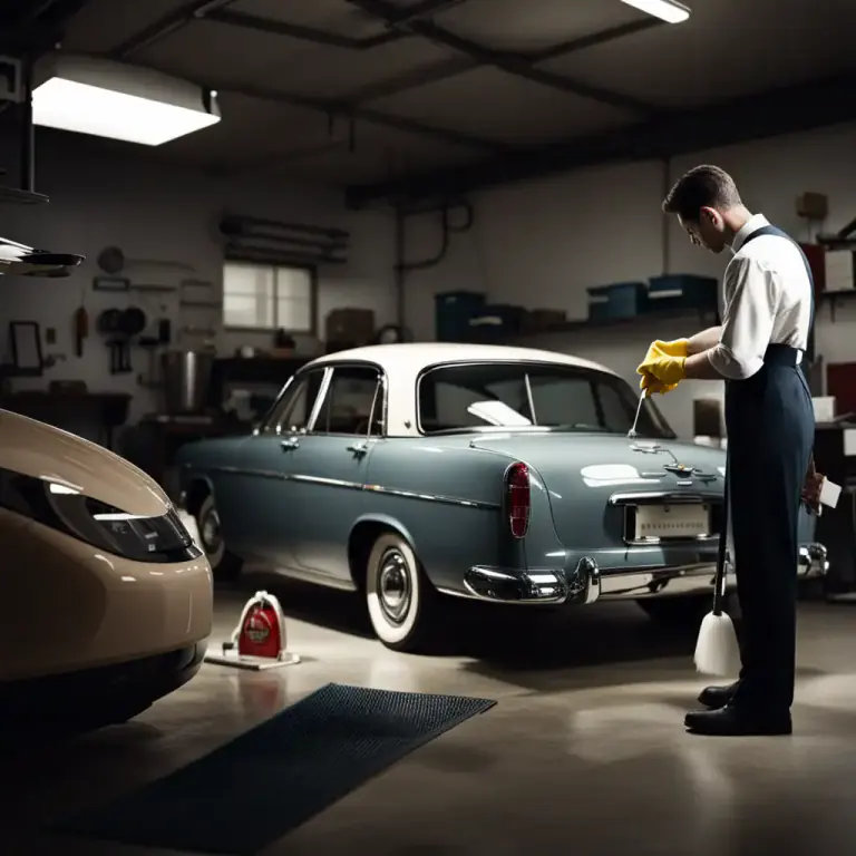 Visual representation of "valet" - A person who's job is to clean and repair a customer's car thoroughly.