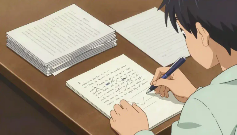 Visual representation of "draft" - A first version of a piece of writing before it is finished