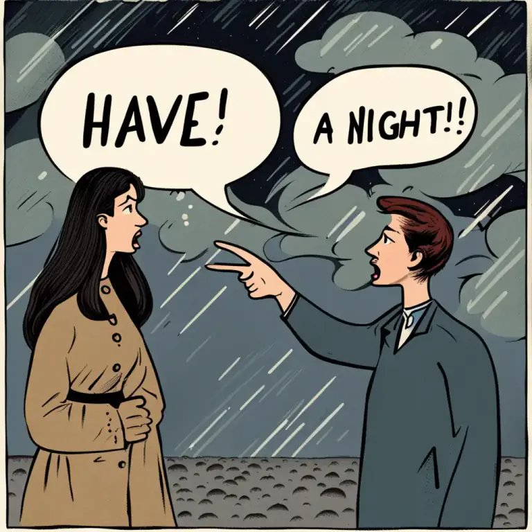 Visual representation of "have a good/bad night" - To wish someone an unpleasant time during the night