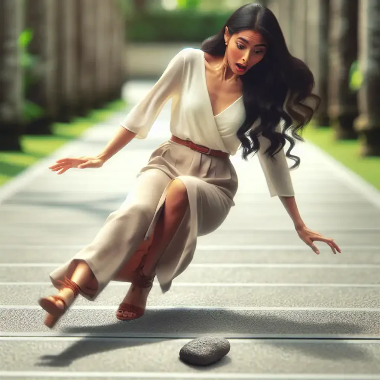 Visual representation of "stumble into" - To discover or encounter something unexpectedly or by accident