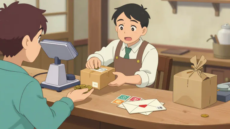 Visual representation of "postage" - The cost that you pay to send letters or packages by mail.