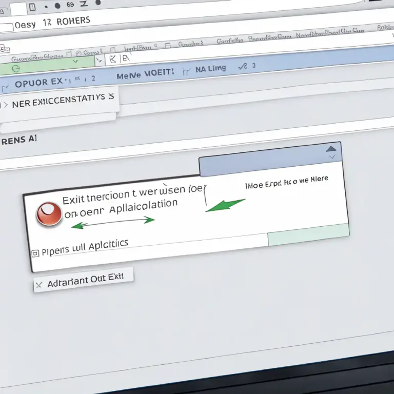 Visual representation of "exit" - In computing, to close an application or file