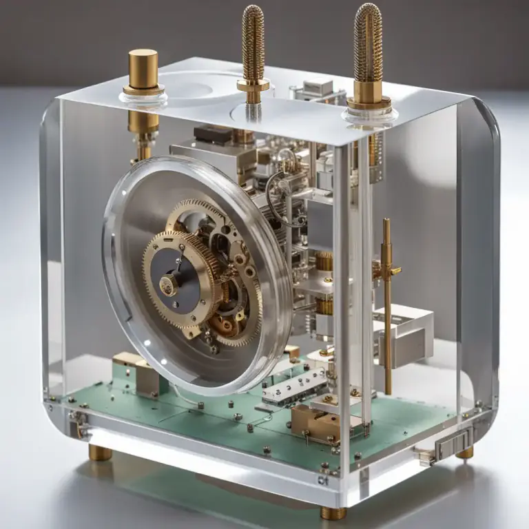 Visual representation of "crystal" - A device made of crystal used in electronics for control of frequency