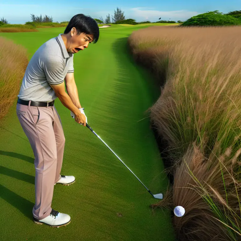 Visual representation of "slice" - A stroke that hits a ball so it follows a trajectory not intended by the player