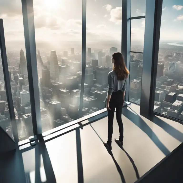 Visual representation of "oversee" - To have a clear view or command (as from a high position).