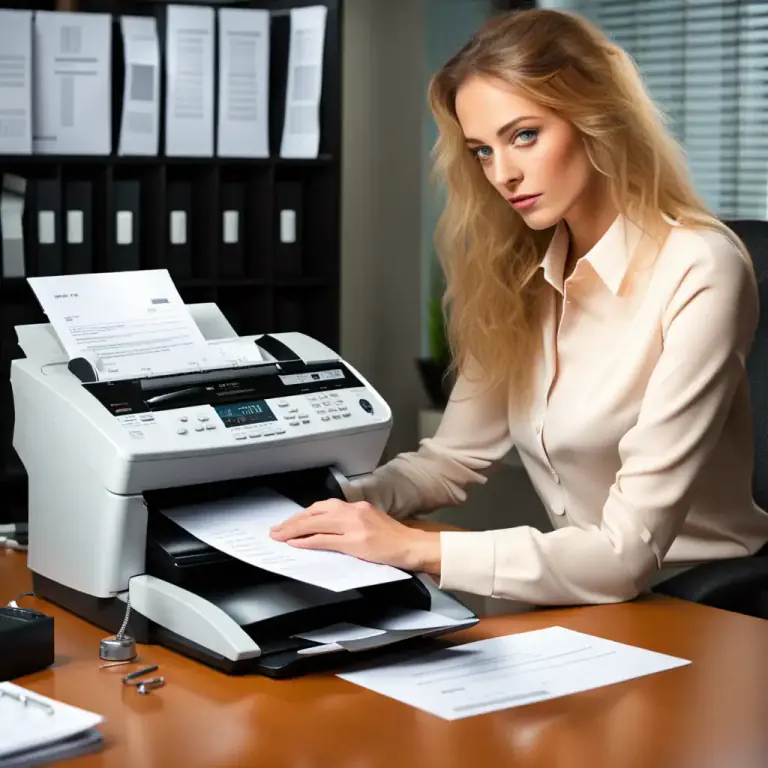 Visual representation of "fax" - The action of sending a document via a fax system.