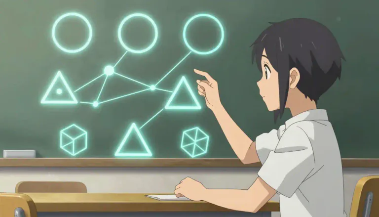 Visual representation of "math" - The study of numbers, shapes, and space using reason and usually a special system of symbols and rules for organizing them.