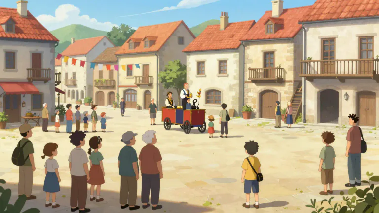 Visual representation of "townspeople" - The people who live in a town or city.