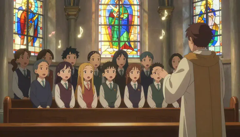 Visual representation of "canticle" - A religious song or chant
