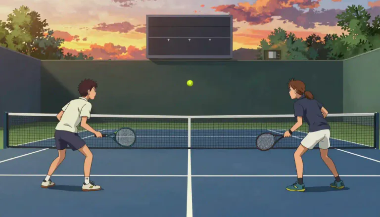 Visual representation of "deuce" - The term in tennis for a score of 40-40, when both players have the same score.