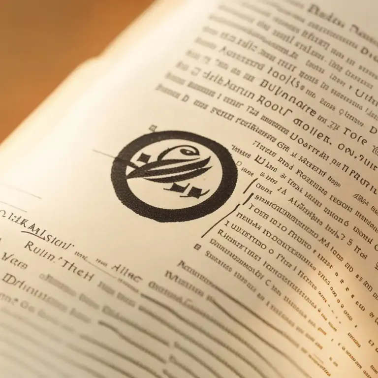 Visual representation of "imprint" - A publisher's name or symbol printed in a book.