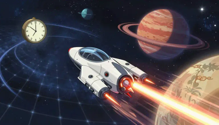 Visual representation of "relativity" - The idea in physics that space and time can change according to where you are and how fast you are going.