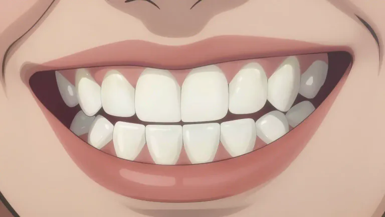 Visual representation of "enamel" - A hard, shiny coating that covers teeth.