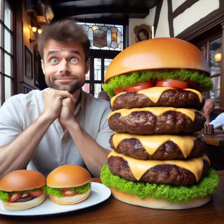 Visual representation of "quadruple" - Something that is four times bigger than the reference or normal size