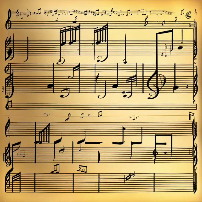 Visual representation of "thesis" - In music, the accented note in a measure that usually signals the beginning of a new phrase.