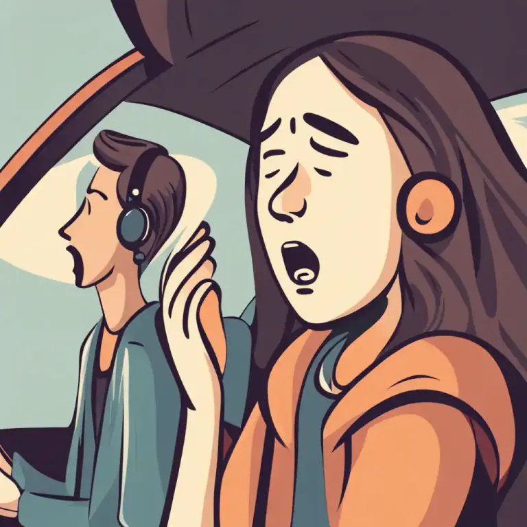 Visual representation of "go in one ear and out the other" - To hear something but quickly forget it or not pay attention to it