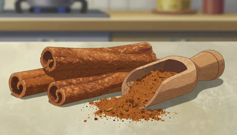 Visual representation of "cinnamon" - A spice from the inner bark of a tree, used in cooking and baking.