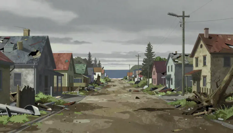 Visual representation of "desolation" - A state of complete emptiness or destruction