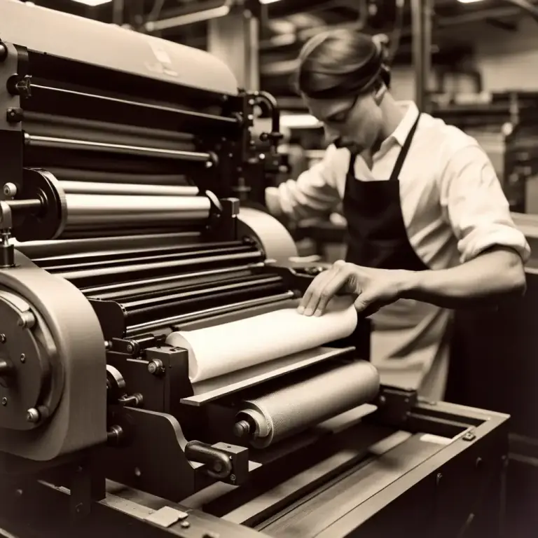 Visual representation of "tampon" - A cylindrical device used in letterpress printing to insert a piece of paper into the press and to impart a firm and even pressure to it.