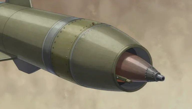 Visual representation of "warhead" - The explosive part at the front of a missile or torpedo.