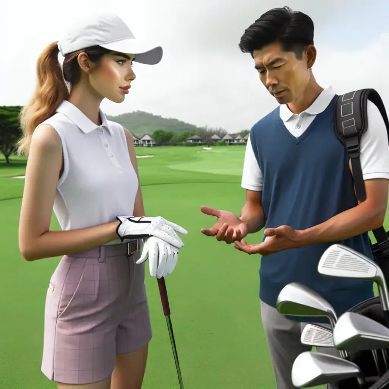 Visual representation of "caddy" - A person who carries golf clubs and gives advice to a player