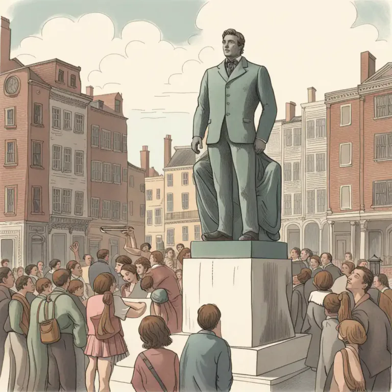 Visual representation of "to put/place somebody on a pedestal" - To admire or idolize someone excessively