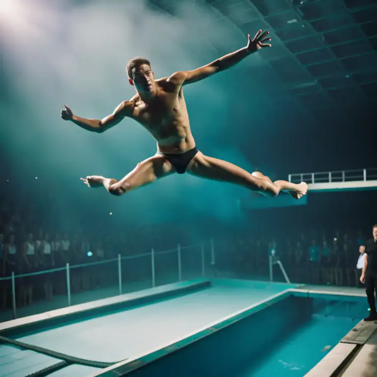 Visual representation of "dive" - an act of jumping into water