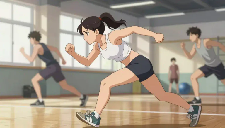 Visual representation of "athletically" - In a way that shows physical strength, flexibility, and coordination