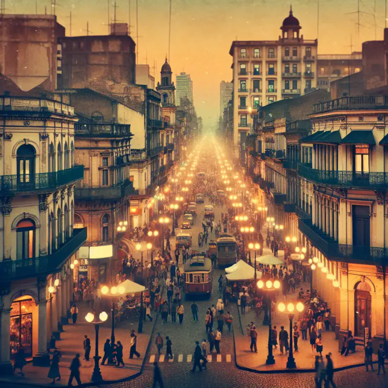 Visual representation of "city" - The downtown area, usually the oldest part of a city