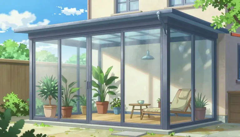 Visual representation of "solarium" - A room with glass walls and roof, built to let in a lot of light, sometimes used for growing plants or for relaxing in
