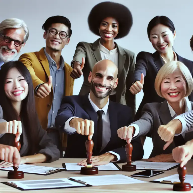Visual representation of "ratify" - To confirm or validate something by expressing consent, approval, or formal sanction.