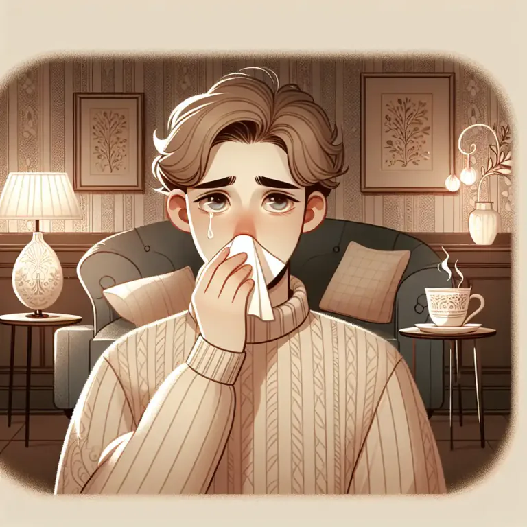 Visual representation of "runny" - If your nose is runny, mucus is flowing from it, usually because you are sick.