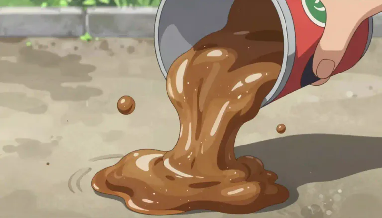 Visual representation of "gloop" - To make a sound resembling something thick or sticky.