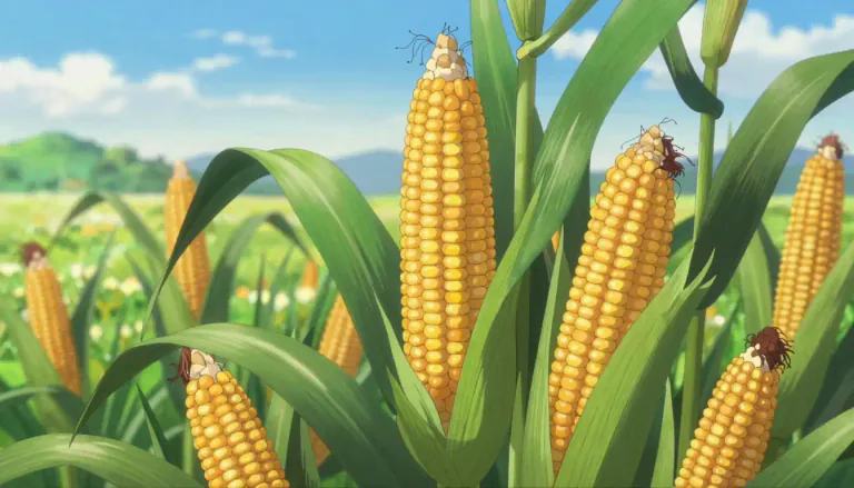 Visual representation of "maize" - A type of grain that is typically yellow and grown as food
