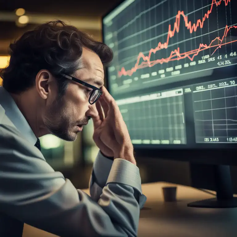 Visual representation of "stop out" - In finance, to sell a commodity when a loss on an investment reaches a specified amount.