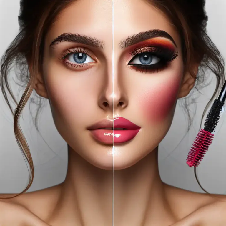 Visual representation of "made-up" - Wearing makeup or cosmetics
