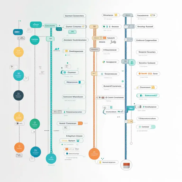 Visual representation of "horizontal" - Refering to companies that operate in the same industry but at different stages of the supply chain.