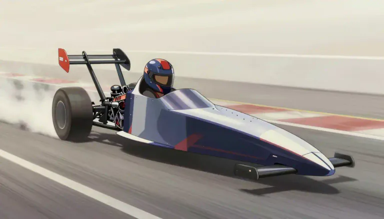 Visual representation of "dragster" - A dragster is a type of automobile specifically designed for drag racing, with a focus on acceleration and speed.