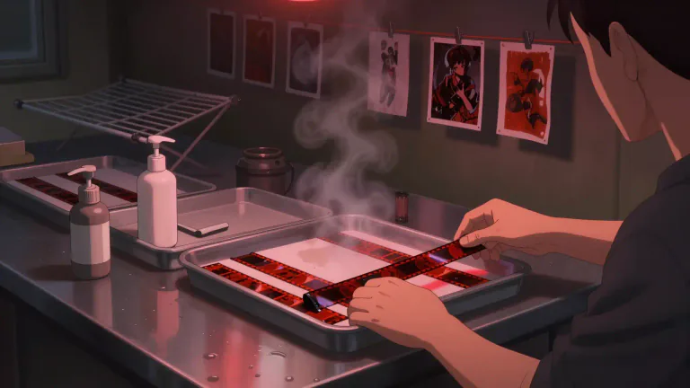 Visual representation of "darkroom" - A room in which photographs are developed
