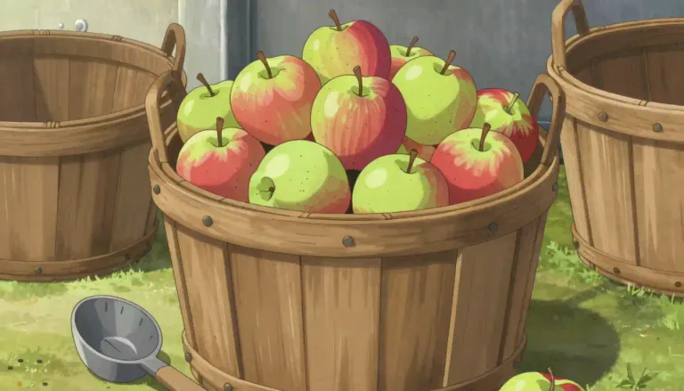 Visual representation of "bushel" - A unit of measure for dry goods, equal to 8 gallons or 4 pecks.