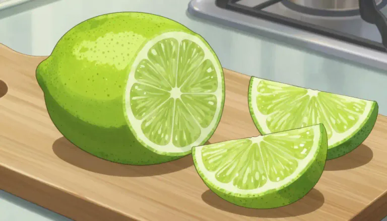 Visual representation of "lime" - A type of fruit that is green, sour, and often used in cooking or for juice
