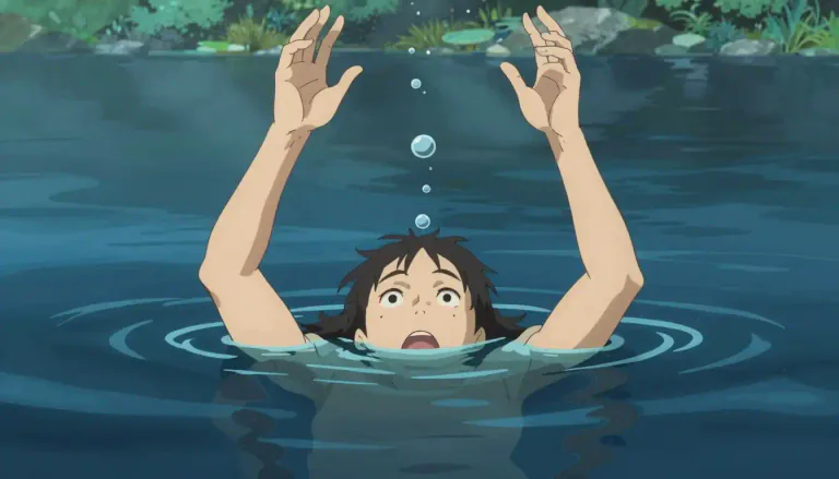 Visual representation of "drown" - To die or cause to die by submerging in water