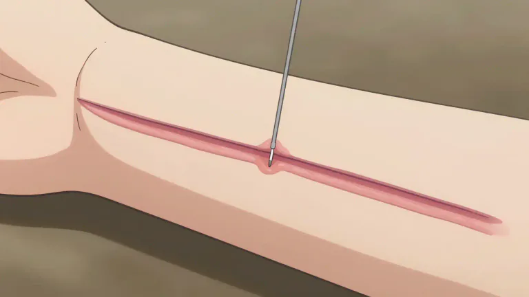 Visual representation of "intradermal" - Relating to or occurring within the layers of the skin.
