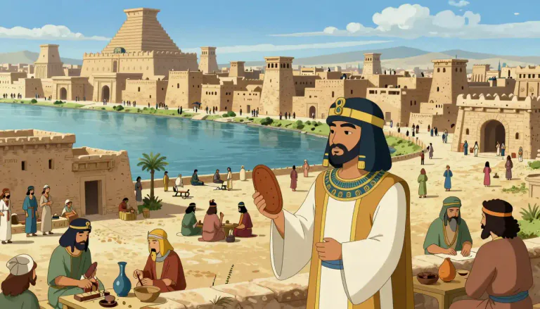 Visual representation of "sumerian" - A member of the ancient people who spoke Sumerian and lived in Mesopotamia, regarded as one of the first urban societies.
