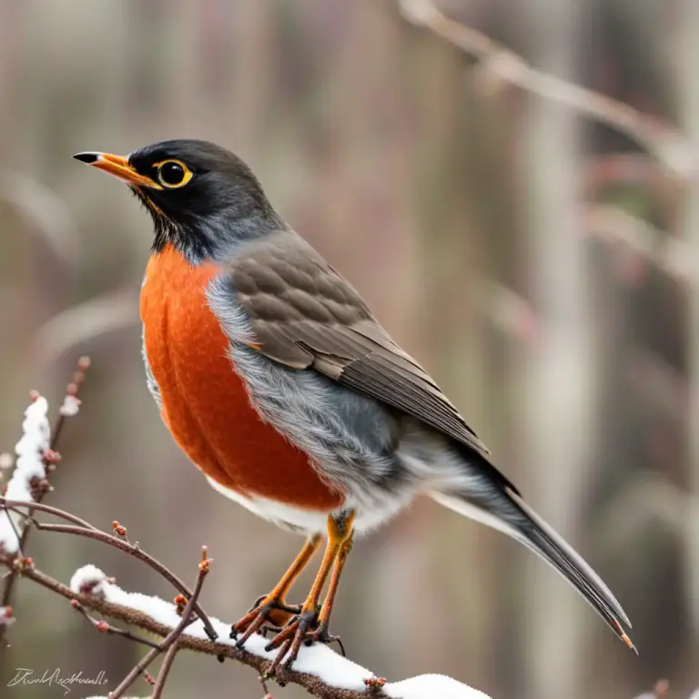 Visual representation of "robin" - A large North American thrush with a reddish breast, the state bird of Connecticut, Michigan, and Wisconsin.