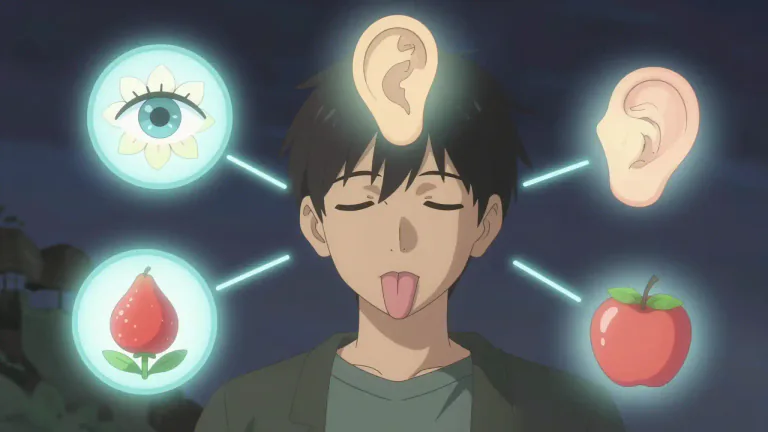 Visual representation of "sense" - The ability to feel, see, hear, smell, or taste